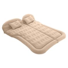 Colchão Cama Aveludada Inflável para Viagem Suv Carro com Bomba Elétrica 12v Vg Plus Bege