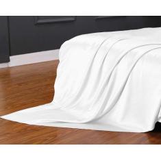 Lençol Superior Avulso Casal Padrão Cetim Seda Branco Brilho - Confecç
