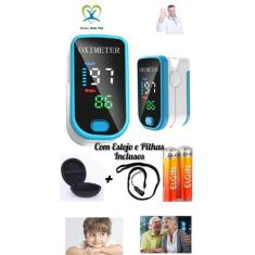 Oxímetro Dedo Oled Adulto e Pediátrico com Estojo e Pilhas Inclusas - 
