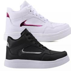 Kit 2 Tênis Botinha Feminina Bota Academia Super Macia - LopesShoes, P