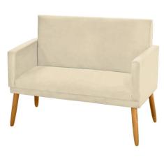 Poltrona Sofá Namoradeira 2 Lugares Simples para Sala Recepção Decorat