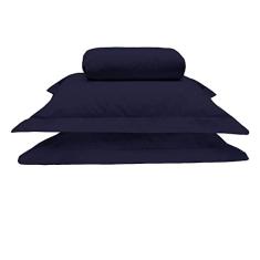 Jogo De Lençol King 3 Peças 200 Fios 100% Algodão, Azul Marinho, Marina Enxovais