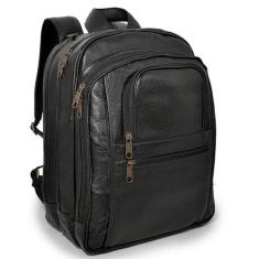 Mochila Executiva Grande De Couro Para Notebook Preto - Le Voyage