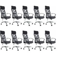 Kit 5 Cadeiras de Escritorio Presidente Comfort Preto