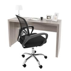 Escrivaninha 127cm Me4135 com Cadeira Diretor Tela Mesh Tok 3310 Espresso Móveis Carvalho