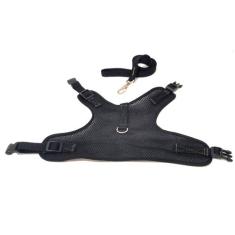 Colete peitoral para cachorro aerado preta tamanho GG - Nica pet