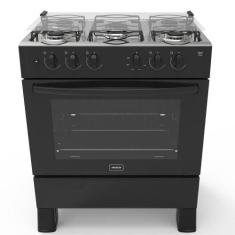 Fogão 5 Bocas A Gás Acendimento Automático Realce Bivolt Cr204 Preto P