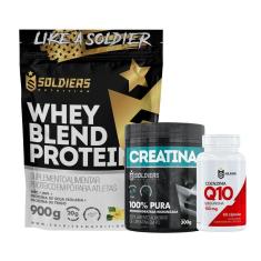 Kit: Whey Blend Protein Concentrado e Isolado - 900g + Creatina Monohidratada Pote 300g-Unissex