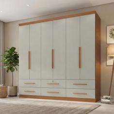 Guarda Roupa Casal Maximus Plus 6 Portas de Bater 6 Gavetas - Zanzini