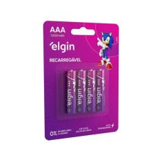 Pilha recarregável Aaa-1000 mAh Elgin (BLISTER C/4), 4