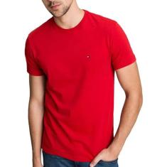 Camiseta Tommy Hilfiger Masculina Gola Redonda Vermelho