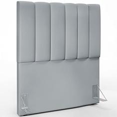 Cabeceira Cama Box Painel Solteiro 100 cm Dália W01 Suede Cinza - Lyam Decor