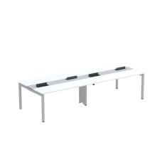 Mesa de Plataforma Dupla para 4 Pessoas Corporativa 160X120/4P PDC16/12/4P Branco/Cinza