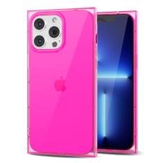 Svanove Capa protetora transparente para iPhone13 Pro Max, borda quadrada, brilhante, transparente, iridescente, fofo, TPU, flexível, antiarranhões, à prova de choque, capa moderna para mulheres,