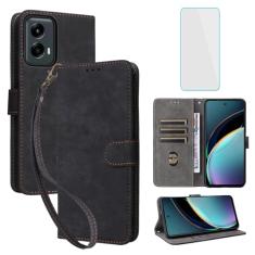 IUQXU Capa carteira para celular Motorola Moto-G-Play-5G-2024 / Moto-G-5G-2024 com protetor de tela [bloqueio RFID] Capa de celular masculina e feminina com suporte de 6,6 polegadas para Moto