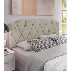 Cabeceira Kelly Suede Estofada para Cama Box de Casal 140x54cm Várias 