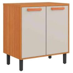 Balcão Napoles 2 Portas para Cozinha Itatiaia Cor Cinamomo Off White -