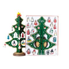 Árvore De Natal Decorativa Em Madeira Pequena Verde 25cm