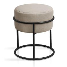 banqueta redonda moderna com pes argola preto para sala recepcão area 