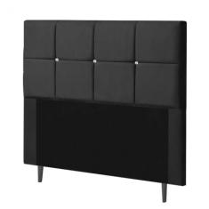 Cabeceira Estofada Poliana 140CM Casal Strass Suede Preto - D A DECOR