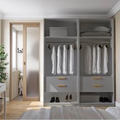 Guarda-roupa Modulado 2 Peças sem Portas Jade Cabecasa Madeiramadeira Cinza Urbano