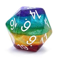 Bescon Jumbo 20 Sides Dice 1.5 inch in Colorful Multi-Layer Design, 38MM Over-Sized D20 Dice Big Size Multi Layered with Rich Colors