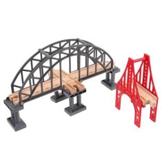 TOYANDONA Acessórios De Trilhos De Trem De Madeira Conjunto De Trilhos De Trem De Madeira Conjunto De Trem De Madeira Modelo De Ponte De Trem Brinquedos Ferroviários Cruzados Adereços De
