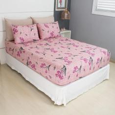 Jogo de Lençol Queen 3 Peças Estampado Malha 100% Algodão COZZILAR - T