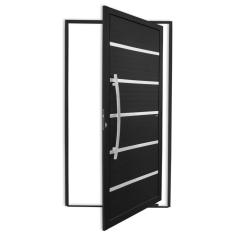 Porta Pivotante Lambril Premium Com Puxador Super 210cm X 120cm Brimak Preto