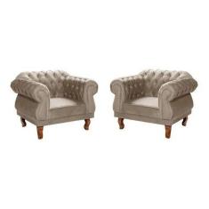 Kit 2 Poltronas Chesterfield Elisabeth Capitonê SALA/RECEPÇÃO/BARBEARI