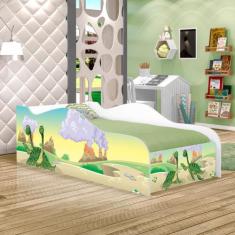 Cama Fun Dinossauro Irmãos Solteiro Com Colchão - CASA H