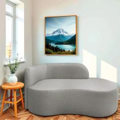 Divã Recamier Orgânico Tokyo 180cm Lado Direito Linho - Doce Sonho Móv