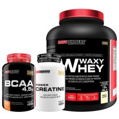 Kit waxy whey 2kg+ bcaa 4,5 100g+ power creatina 100g