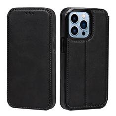 GSYH Capa carteira para iPhone 13/13 Pro/13 Pro Max, Capa flip protetora magnética de couro PU com slot para cartão de crédito Suporte de visualização à prova de choque, TPU, preto, 13 15,1 cm