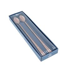 CJ 2 COLHERES AÇO INOX BAILARINA OXFORD 30cm ROSE