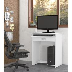 Mesa de Computador Prática Com Gaveta Branco - EJ Móveis