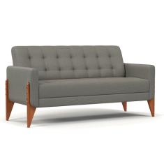 Sofá 3 Lugares Brooklin Linho Cimento 230 cm