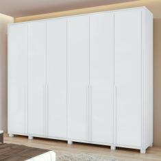 Guarda-roupa 6 Portas 6 Gavetas 100% Mdf Detroid com Pés Branco