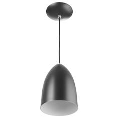 Lustre Pendente Cone De Alumínio 20x14cm Preto