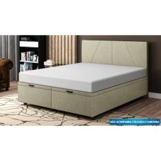 Base Cama Baú Queen Size Veludo - SkyBox - SKYBOX BOX E BAÚS, Bege