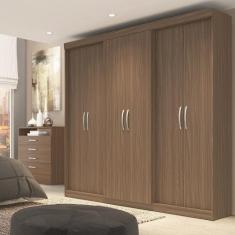 Guarda Roupa Casal PH1675 6 Portas Herval, Nogueira