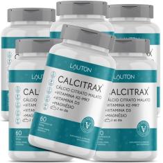 Calcio Citrato Malato Calcitrax com Vitaminas Premium Lauton - Kit 6