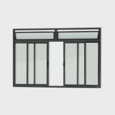 Janela Plus 4 Folhas com Bandeira Vidro Liso 100cm x 120cm Brimak