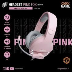 Headset Gamer Rosa 7.1 PINK FOX HS414 USB Oexgame