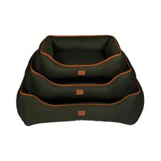 Cama Urban Puppy Retangular Confort Sarja Lisa Musgo para Cães e Gatos - M