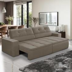 Sofá Retrátil e Reclinável 3 lugares 1,90m com Molas Stella Suede Capu