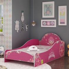 Cama Infantil Feminina Solteiro para Colchão 88cm - Gelius Princesinha