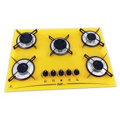 Fogão cooktop D&D 5 bocas amarelo a gás