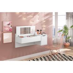 Penteadeira Camarim Suspensa Blush Branco Fosco Liso - Albatroz