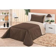 Cobre Leito Clara Solteiro Liso Dupla Face 2 Peças Matelado Ultrasônico Tabaco/Kaqui